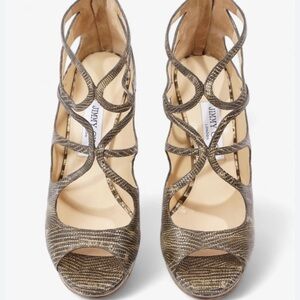 Jimmy Choo Two tone lizard sandals